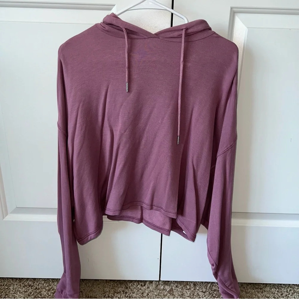 Garage - Mauve Cropped Hoodie - Medium